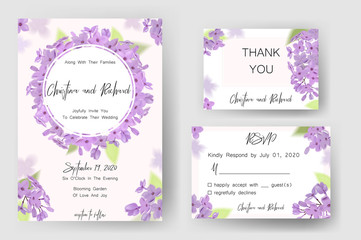 Save the date card, wedding invitation, greeting card with beautiful flowers and letters