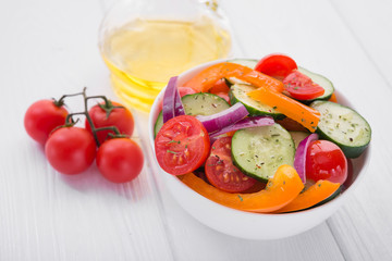 Fresh vegetables salad in bowl