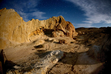 Night on desert place in eastern Kazakhstan