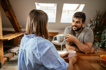 Catching up over morning coffee