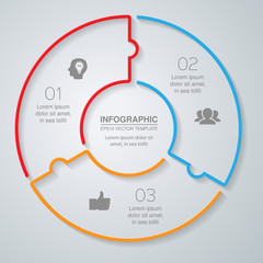 Vector infographic template for diagram, graph, presentation, chart, business concept with 3 options.