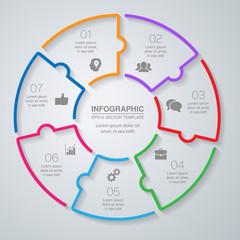 Vector infographic template for diagram, graph, presentation, chart, business concept with 7 options.