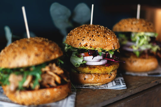 Burgers close up