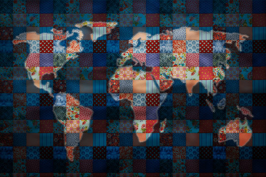 Patchwork Texture Tiles Background Design Effect Wallpaper HD Fabric Pattern