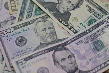 Dollar bills background.