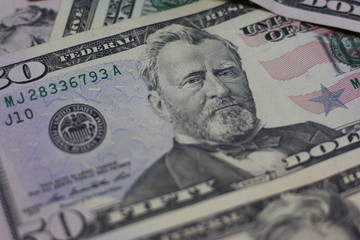 Obraz na płótnie Canvas Dollar bills background.