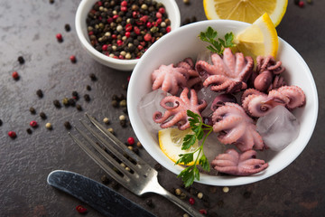 Pickled octopus with lemon