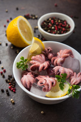 Pickled octopus with lemon