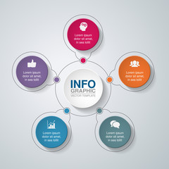 Vector infographic template for diagram, graph, presentation, chart, business concept with 5 options.