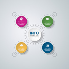 Vector infographic template for diagram, graph, presentation, chart, business concept with 4 options.