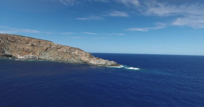 Aerial views of Cabo Pierce, in isla Socorro, Revillagigedo Archipelago. Mexican Pacific.