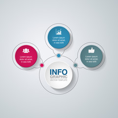 Vector infographic template for diagram, graph, presentation, chart, business concept with 3 options.