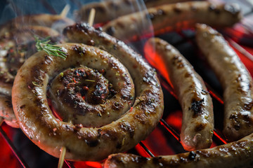 Grilled sausages