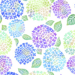 あじさい　シームレスパターン