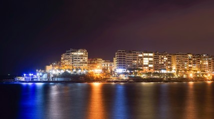 Fototapeta na wymiar Night landscape in Malta