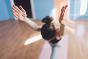 Fototapeta premium Training in yoga class.