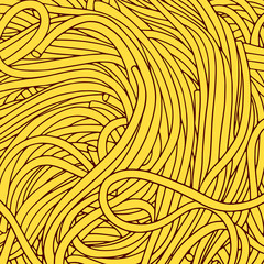 Hand drawn noodle vector background - 204342364