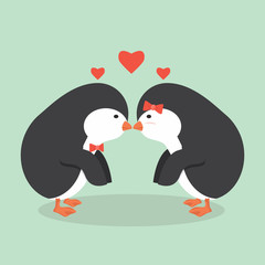 Cute Penguin animal couple