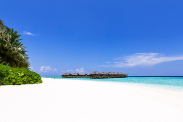 water bungalows at maldivian island