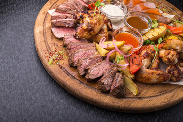 Barbecue board with chicken legs