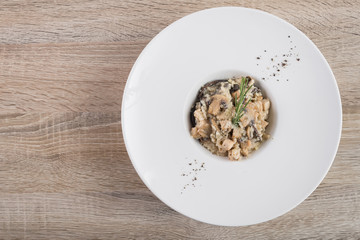 risotto with mushrooms and rosemary