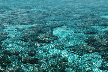 Indian ocean with coral reefs