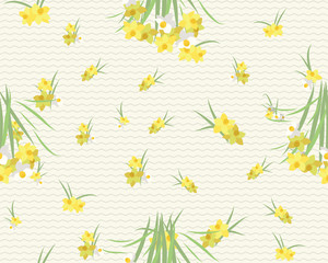 Floral narcissus retro vintage background