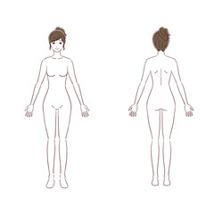 女性　ヌード　全身