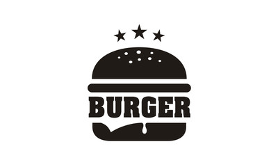 Vintage Retro Cheese Burger Hamburger Patty logo design inspiration - obrazy, fototapety, plakaty
