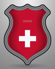 Flag of Switzerland. Vector Badge and Icon