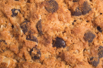 Chocolate chip cookies texture background.
