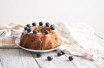  bundt cake on a wooden background