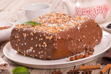 Chocolate hazelnut cake. 