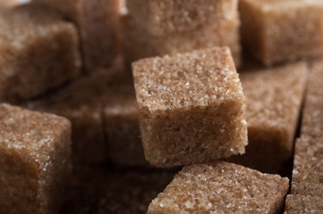 Close up shot of brown cane sugar