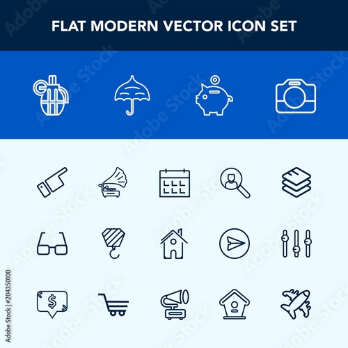 Modern Simple Vector Icon Set Wi!   th Home People Military - 