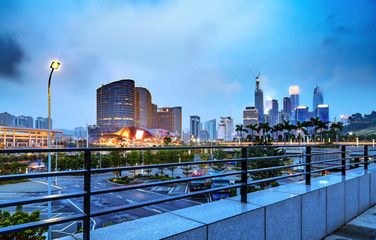 Obraz premium City tall buildings night view