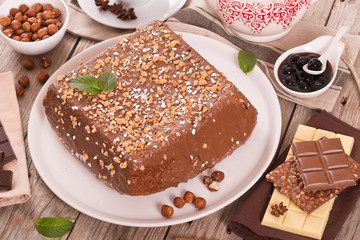 Chocolate hazelnut cake. 