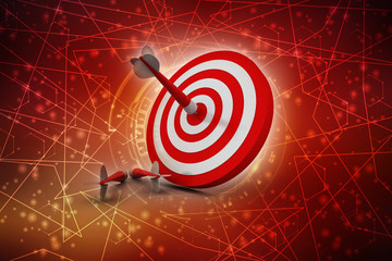 3d illustration target with arrows