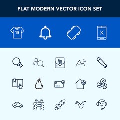 Modern, simple vector icon set with open, equipment, baseball, search, supermarket, bag, wood, coaxial, bat, account, computer, finance, sport, subscription, extreme, magnifying, food, internet icons