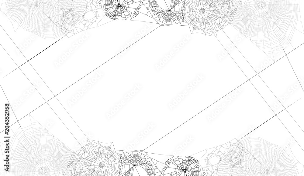Canvas Prints frame from black spider webs group on white