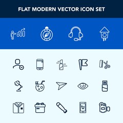 Modern, simple vector icon set with success, makeup, technology, glass, birdhouse, electricity, juice, national, america, delete, phone, cocktail, drink, home, fashion, mobile, microphone, user icons