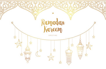 Obraz premium Vector card for Ramadan Kareem greeting.