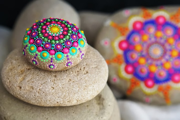 Beautiful hand painted mandala rocks