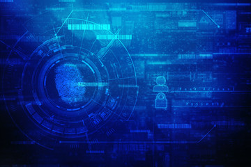 
Fingerprint Scanning Technology Concept 2d Illustration