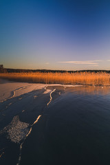 Lake at winter rime