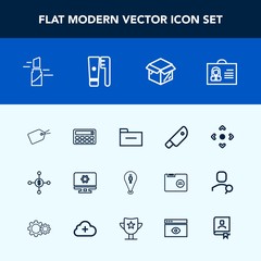 Modern, simple vector icon set with kitchen, file, setting, map, new, web, business, arrow, box, technology, beauty, package, lipstick, investment, money, red, tag, care, storage, button, pin icons