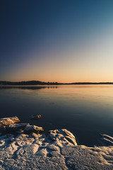 Fototapeta na wymiar Lake at winter time