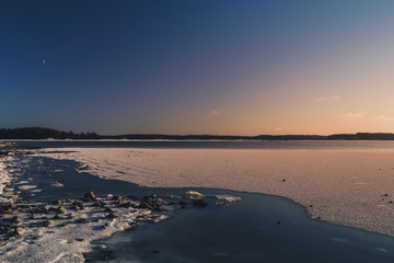 Lake at winter time