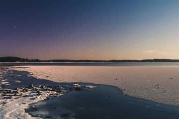 Lake at winter time