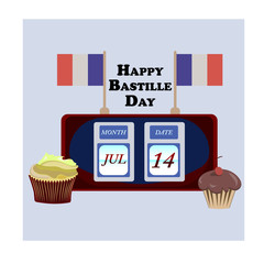 Concept for the French National Day Bastille Day, July 14